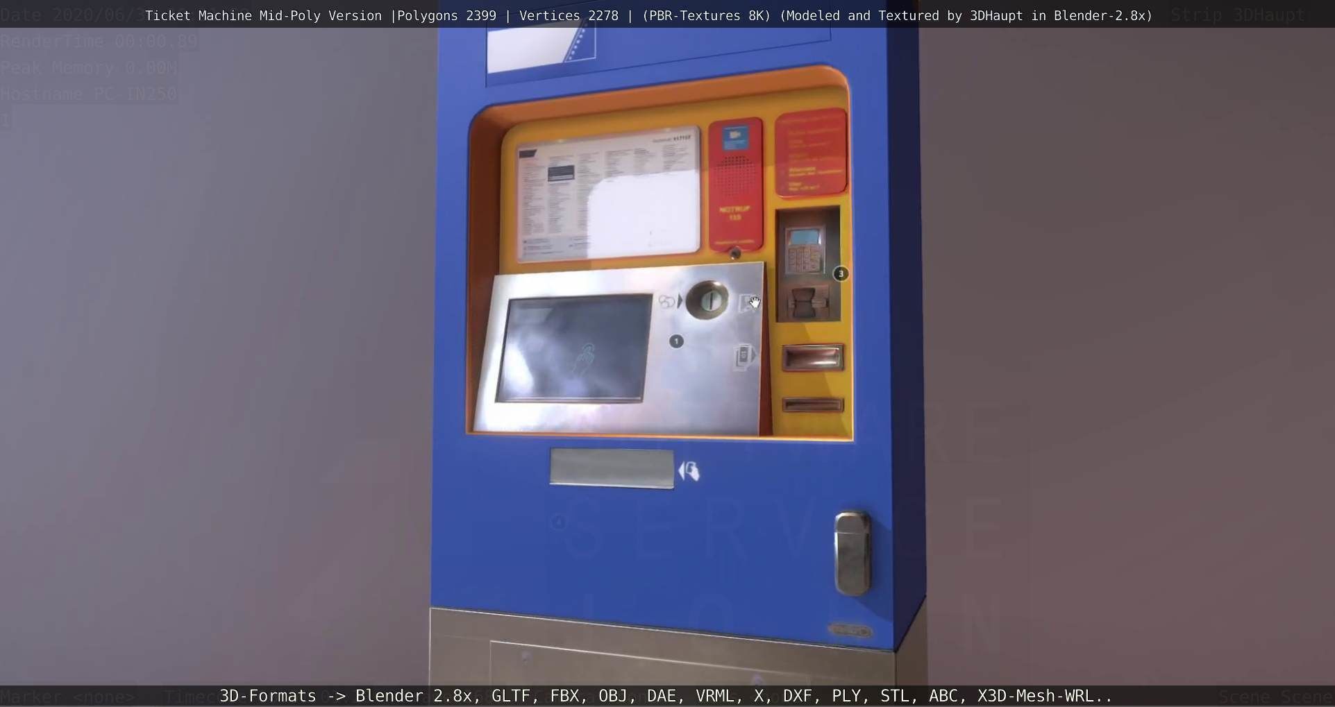 Mid-Poly Ticket Machine Low-poly 3D model_14