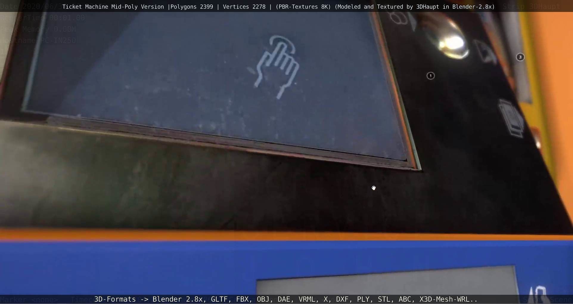 Mid-Poly Ticket Machine Low-poly 3D model_45