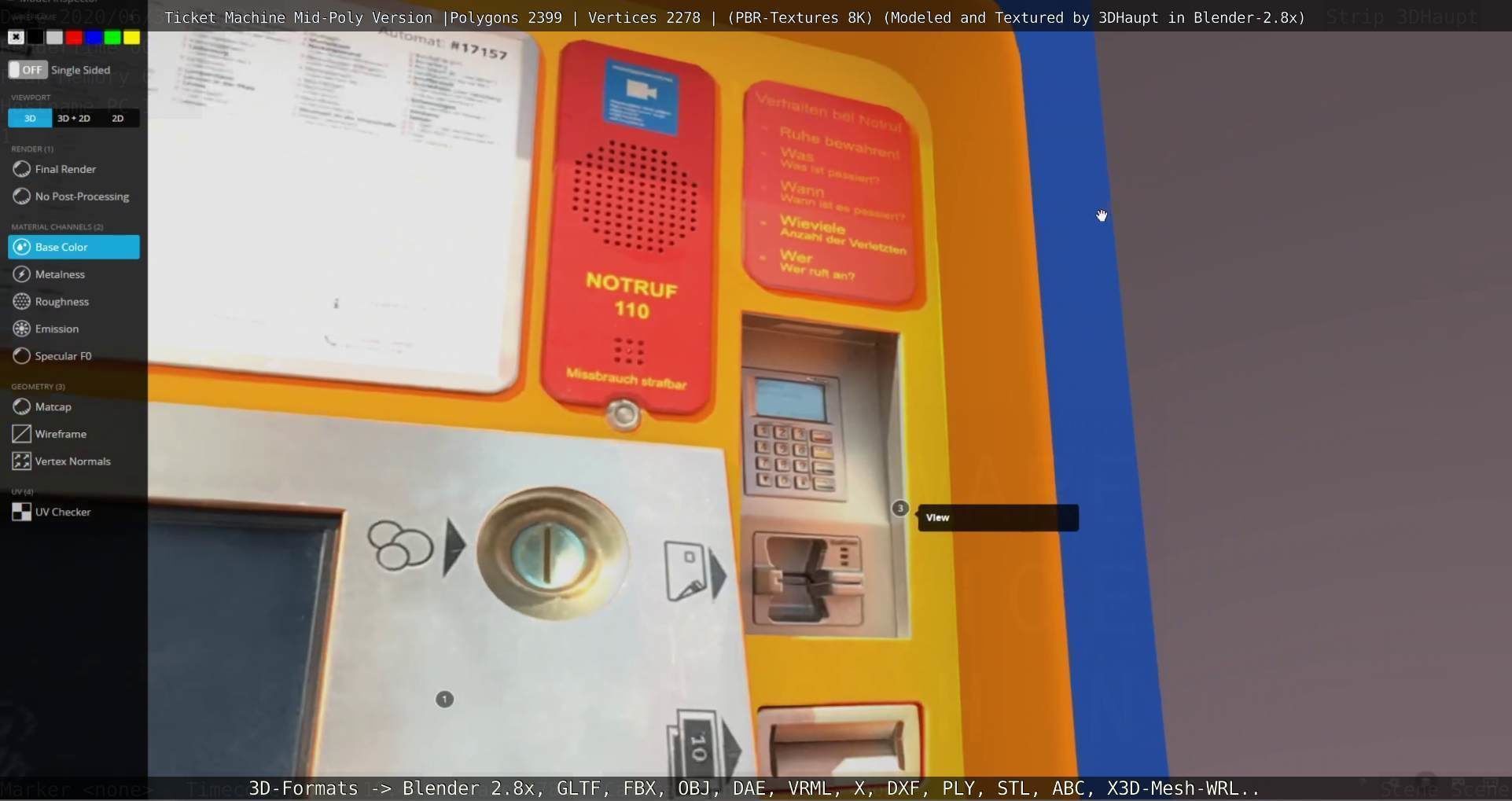 Mid-Poly Ticket Machine Low-poly 3D model_20