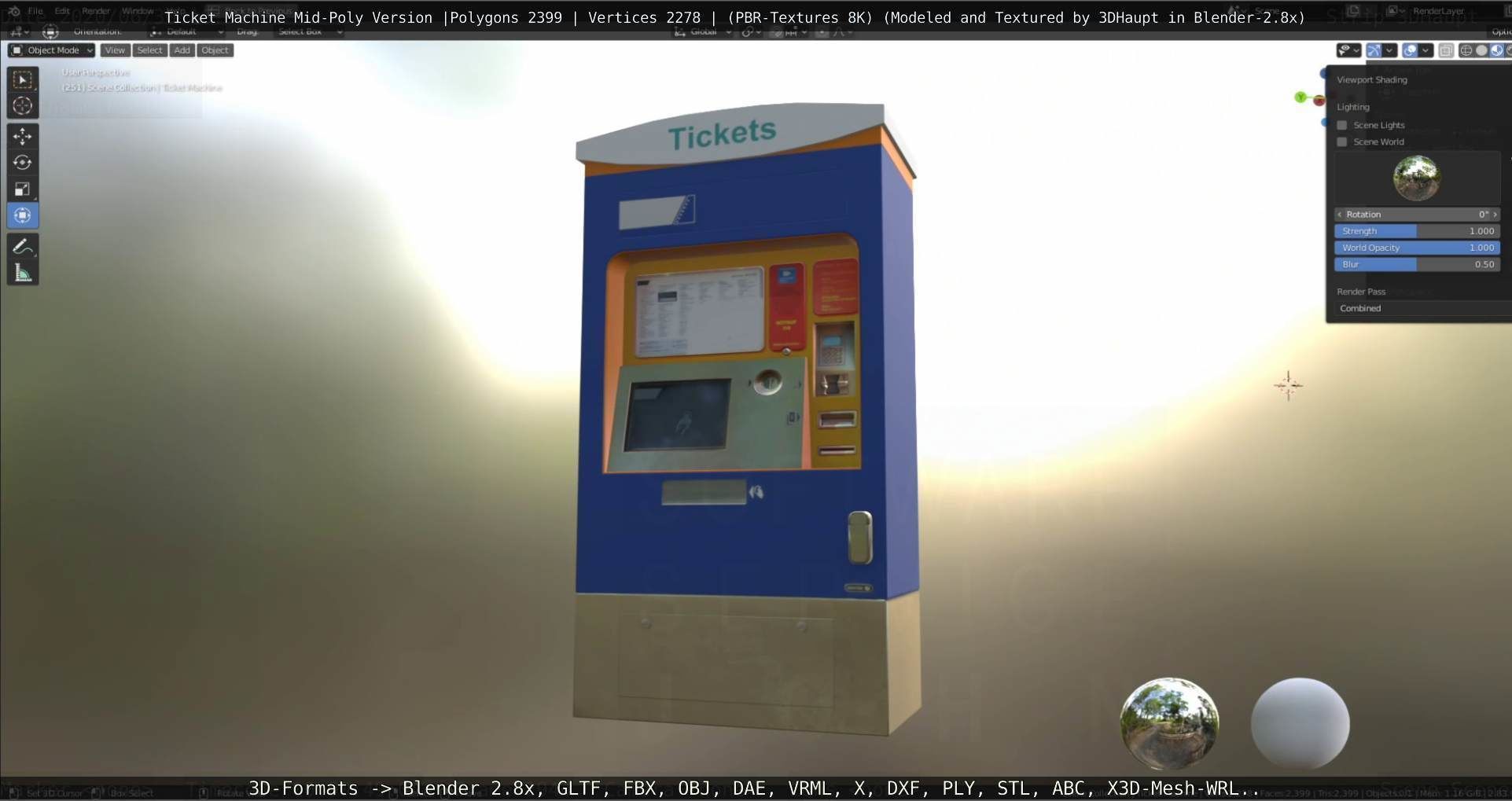 Mid-Poly Ticket Machine Low-poly 3D model_129