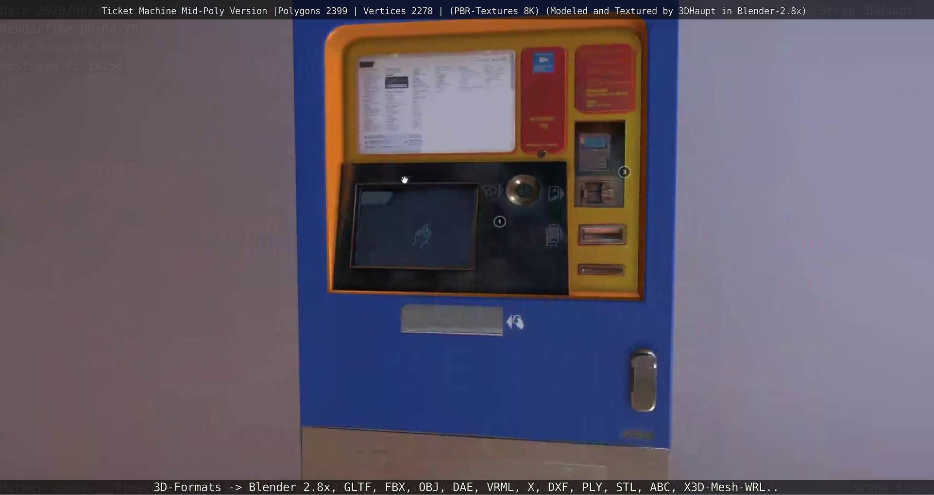 Mid-Poly Ticket Machine Low-poly 3D model_51