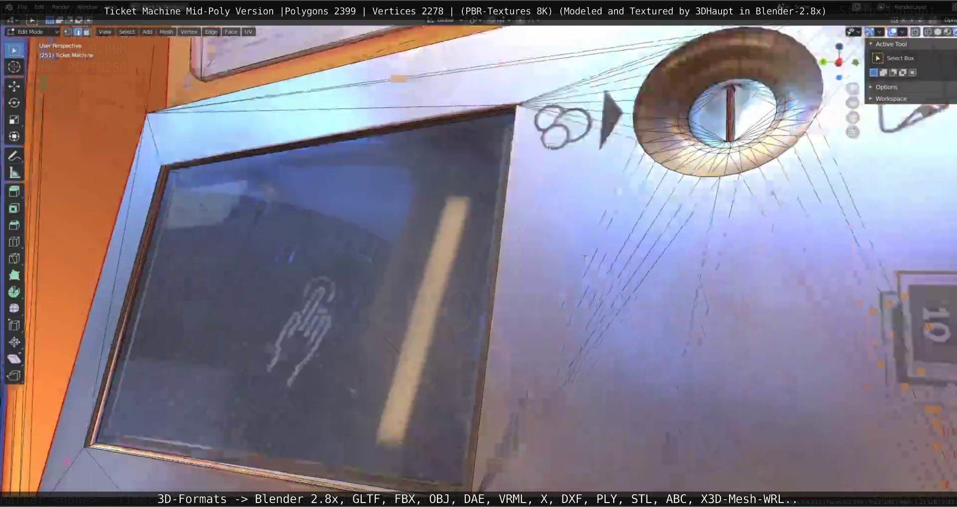 Mid-Poly Ticket Machine Low-poly 3D model_42