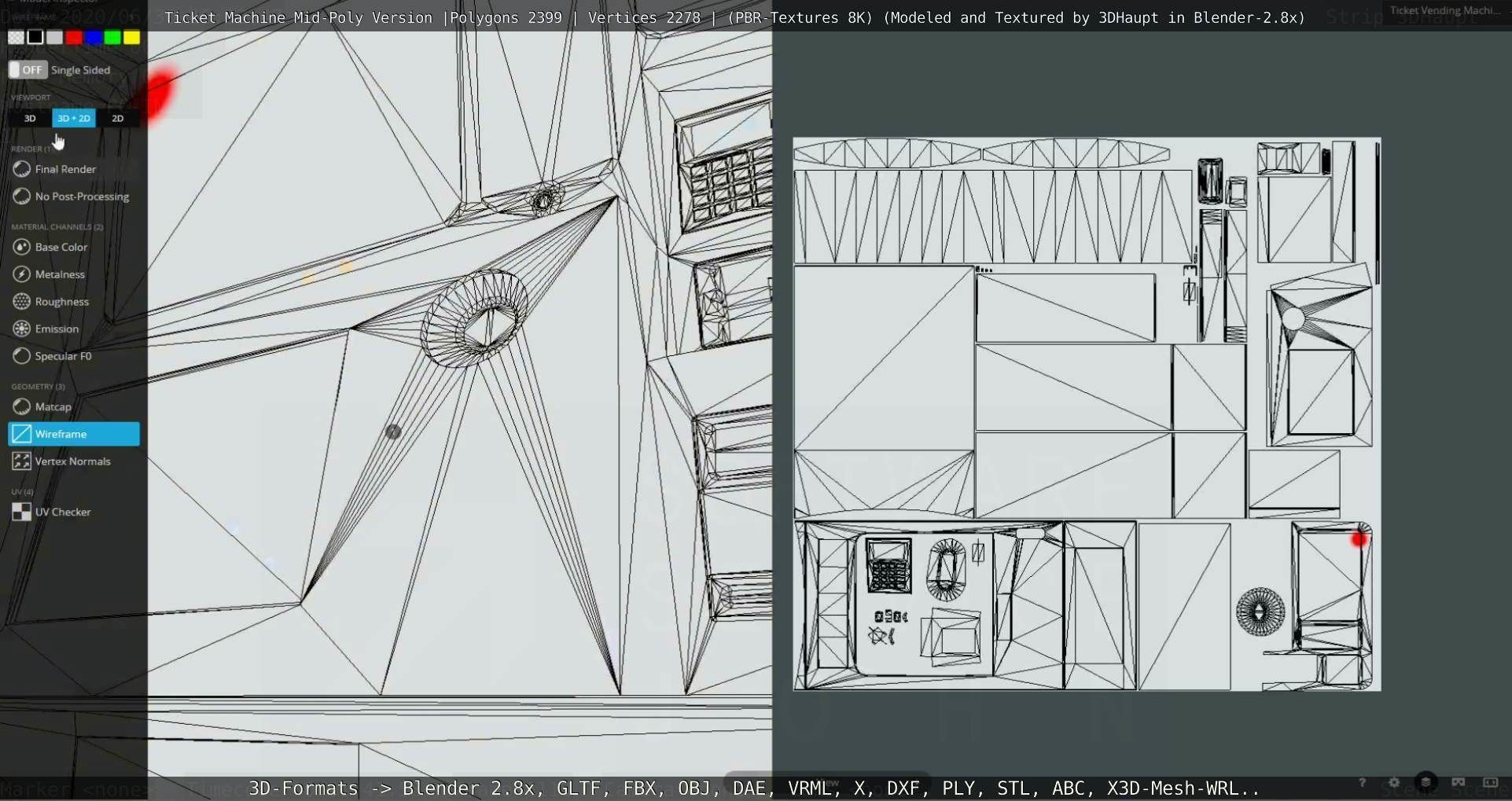 Mid-Poly Ticket Machine Low-poly 3D model_87