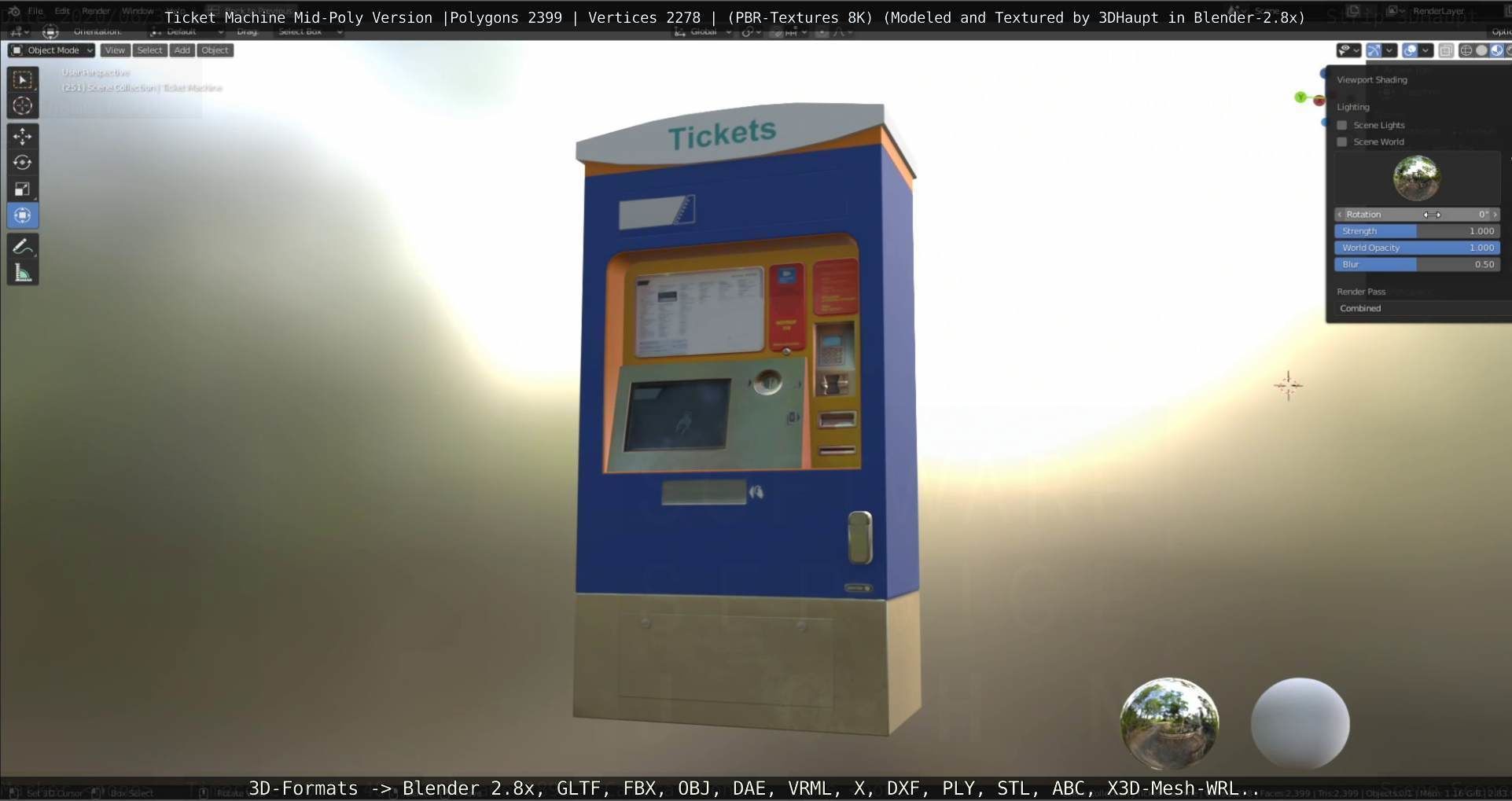 Mid-Poly Ticket Machine Low-poly 3D model_10