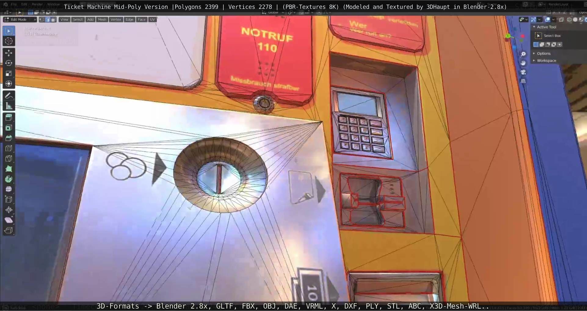 Mid-Poly Ticket Machine Low-poly 3D model_39