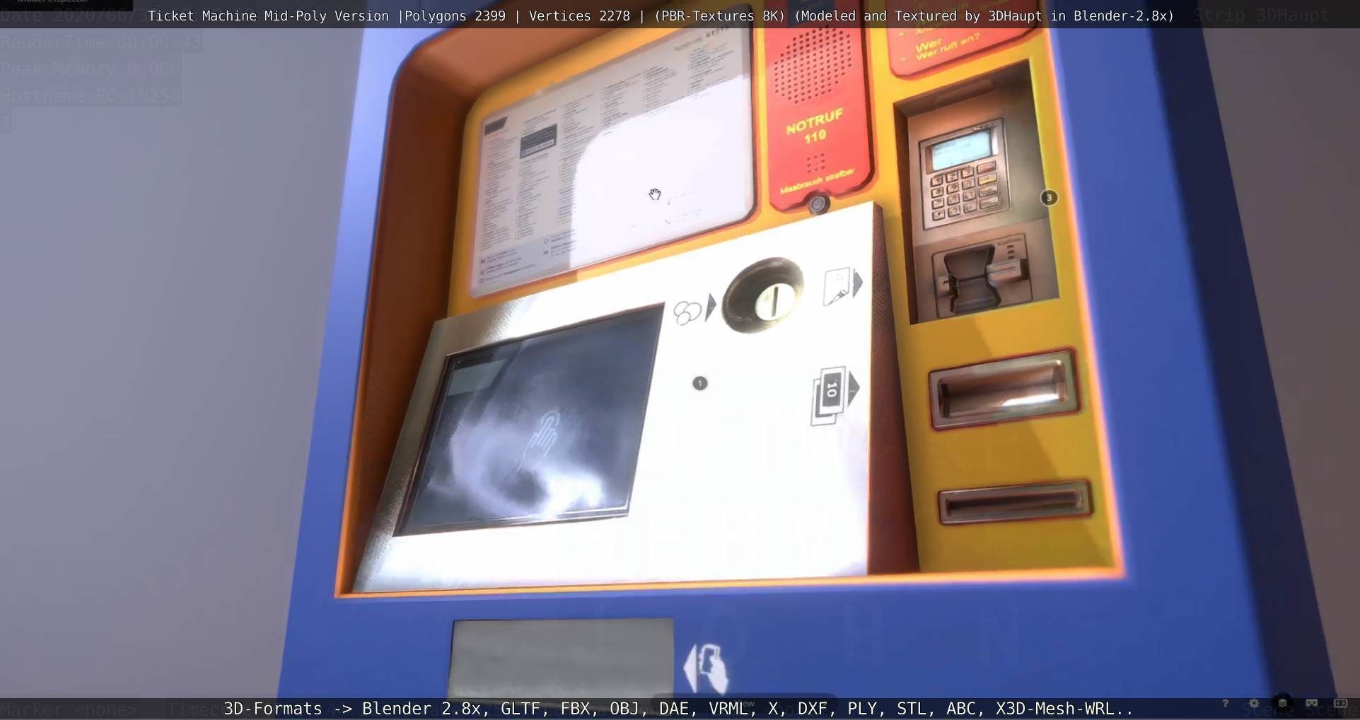 Mid-Poly Ticket Machine Low-poly 3D model_24