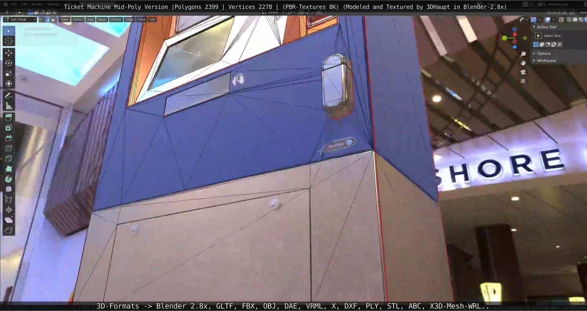 Mid-Poly Ticket Machine Low-poly 3D model_11