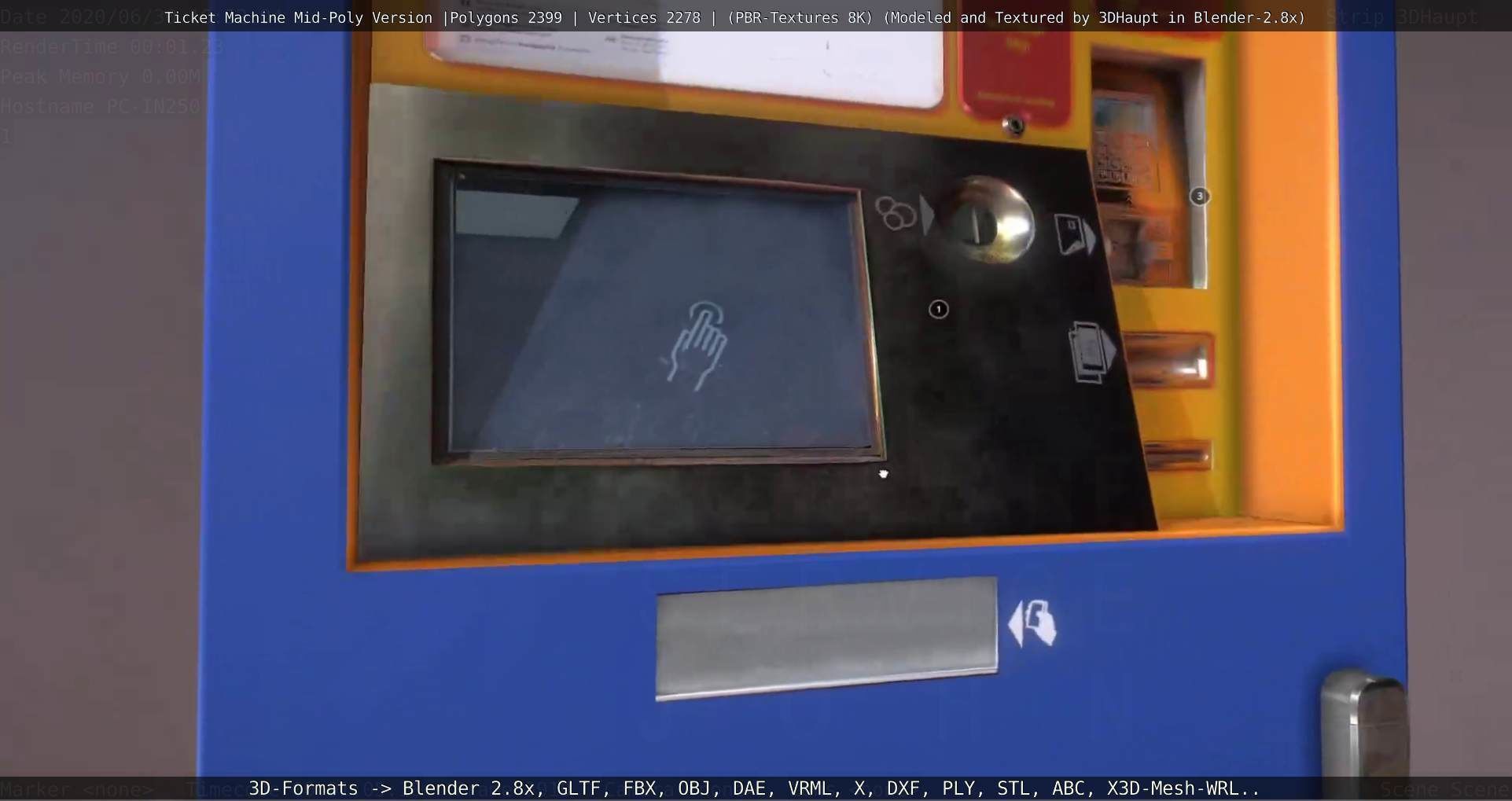 Mid-Poly Ticket Machine Low-poly 3D model_46