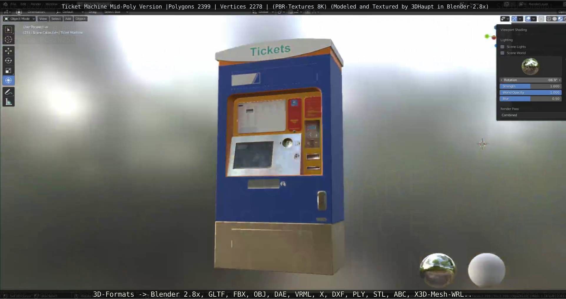 Mid-Poly Ticket Machine Low-poly 3D model_133