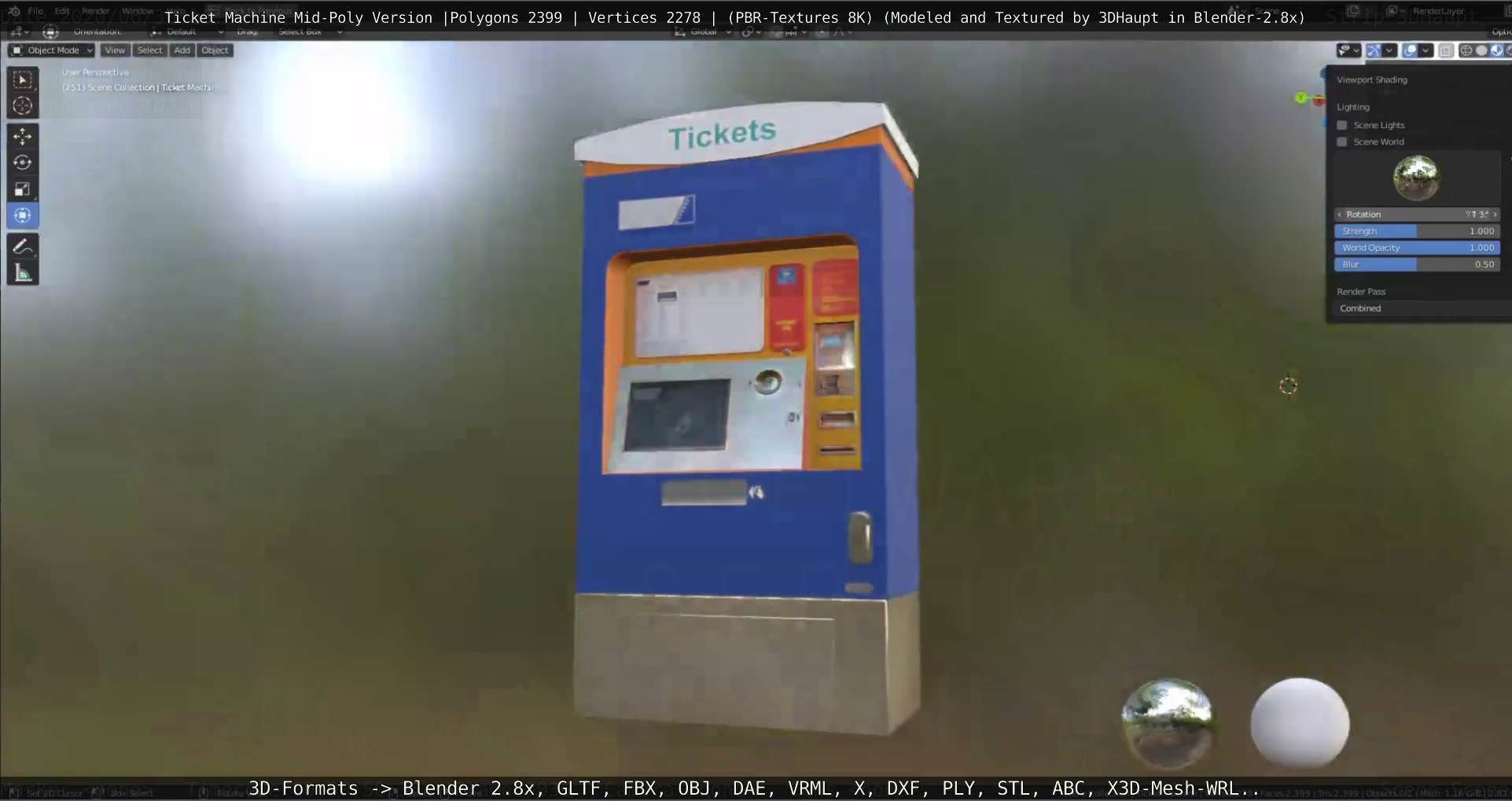 Mid-Poly Ticket Machine Low-poly 3D model_131