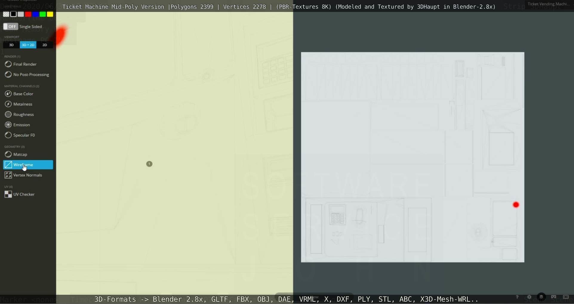 Mid-Poly Ticket Machine Low-poly 3D model_86