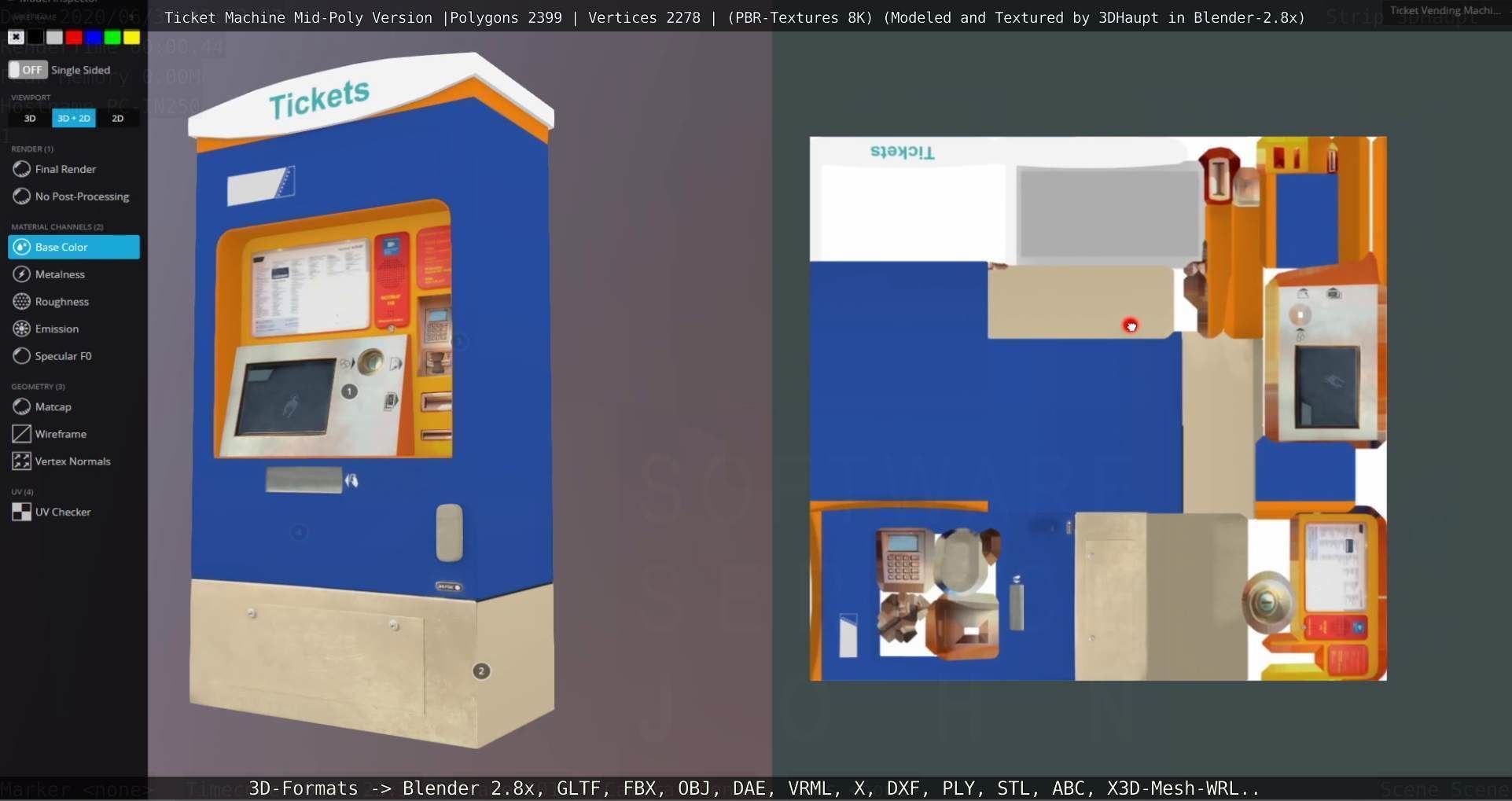 Mid-Poly Ticket Machine Low-poly 3D model_65