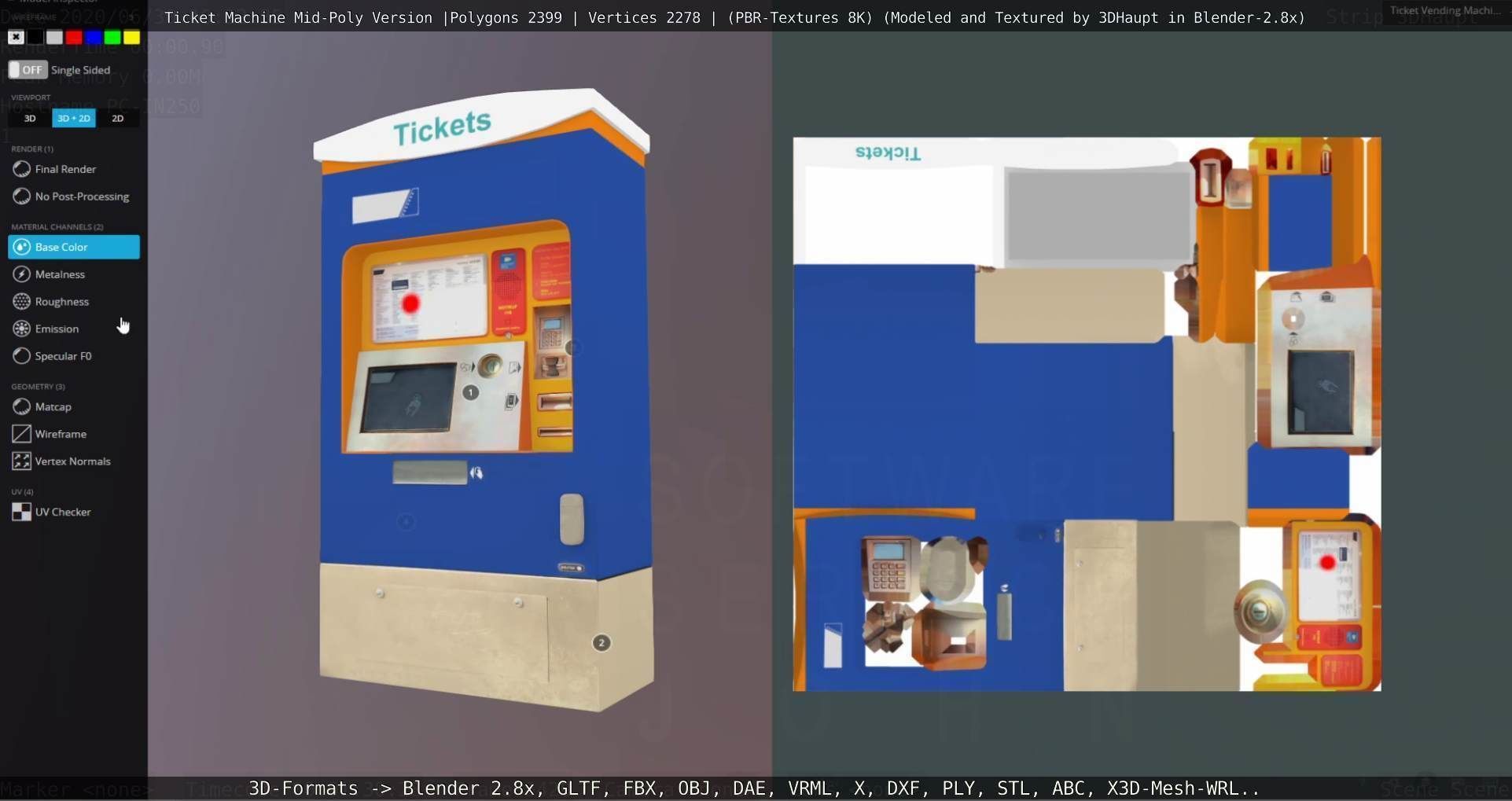 Mid-Poly Ticket Machine Low-poly 3D model_72