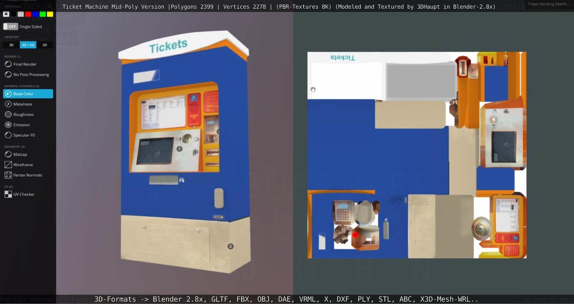 Mid-Poly Ticket Machine Low-poly 3D model_22