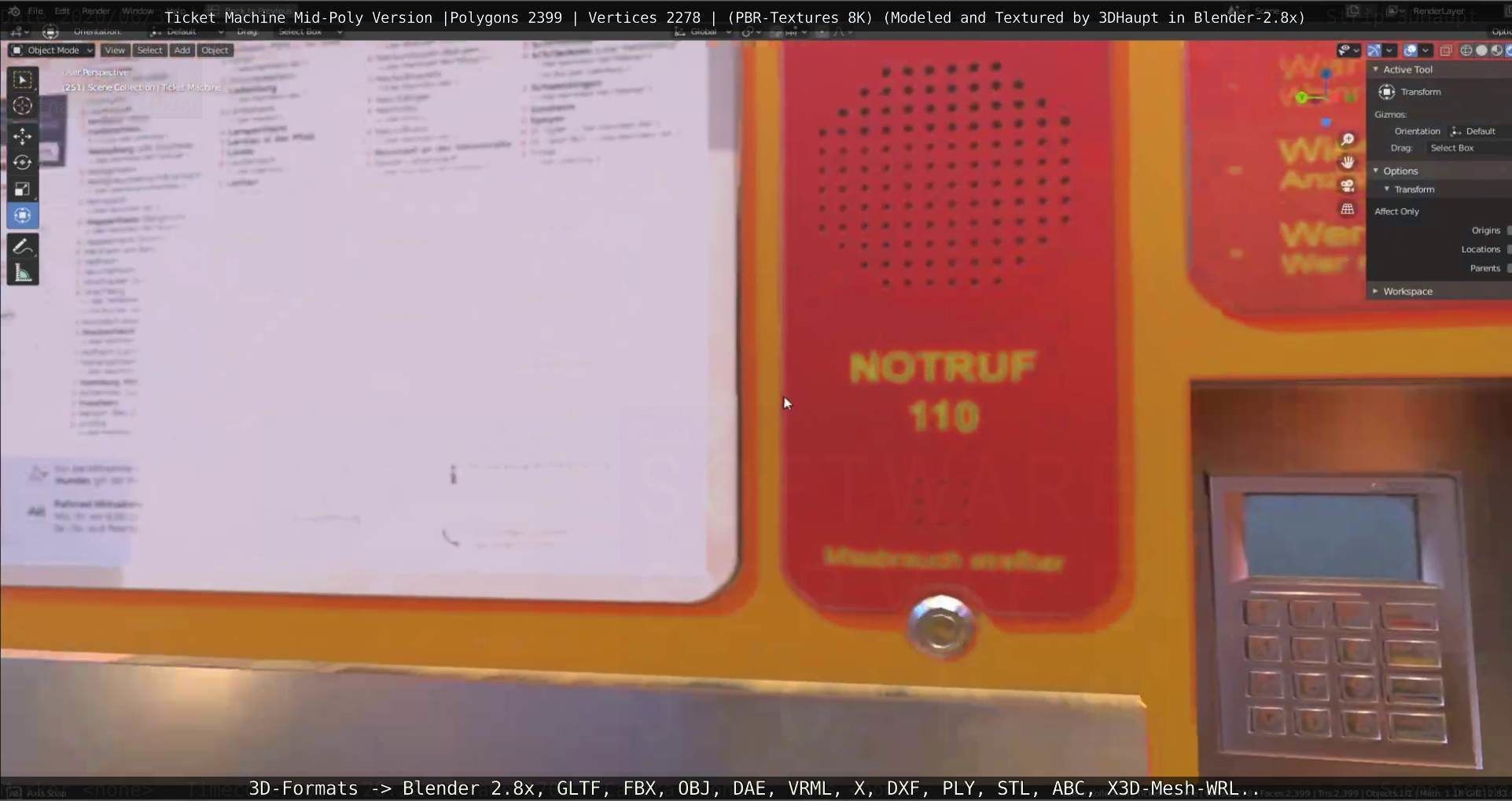 Mid-Poly Ticket Machine Low-poly 3D model_107