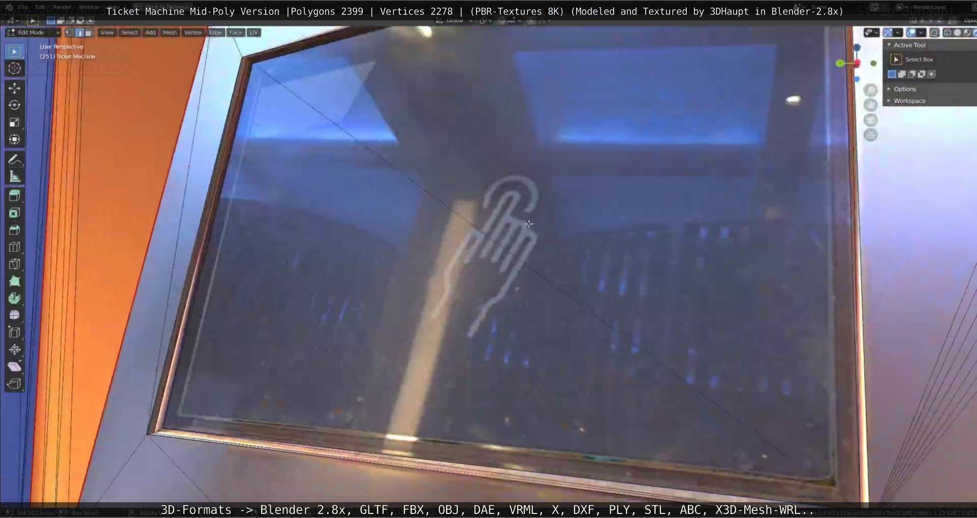 Mid-Poly Ticket Machine Low-poly 3D model_105