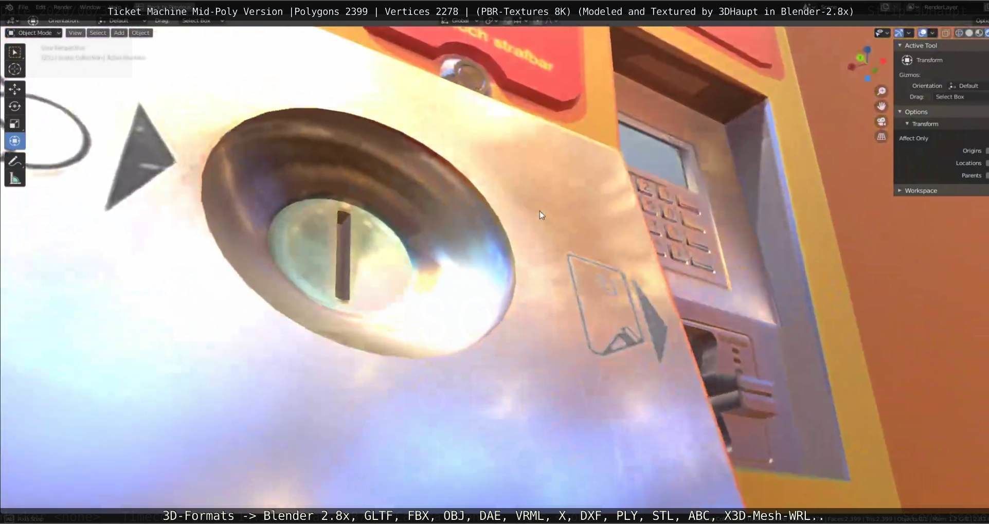 Mid-Poly Ticket Machine Low-poly 3D model_97