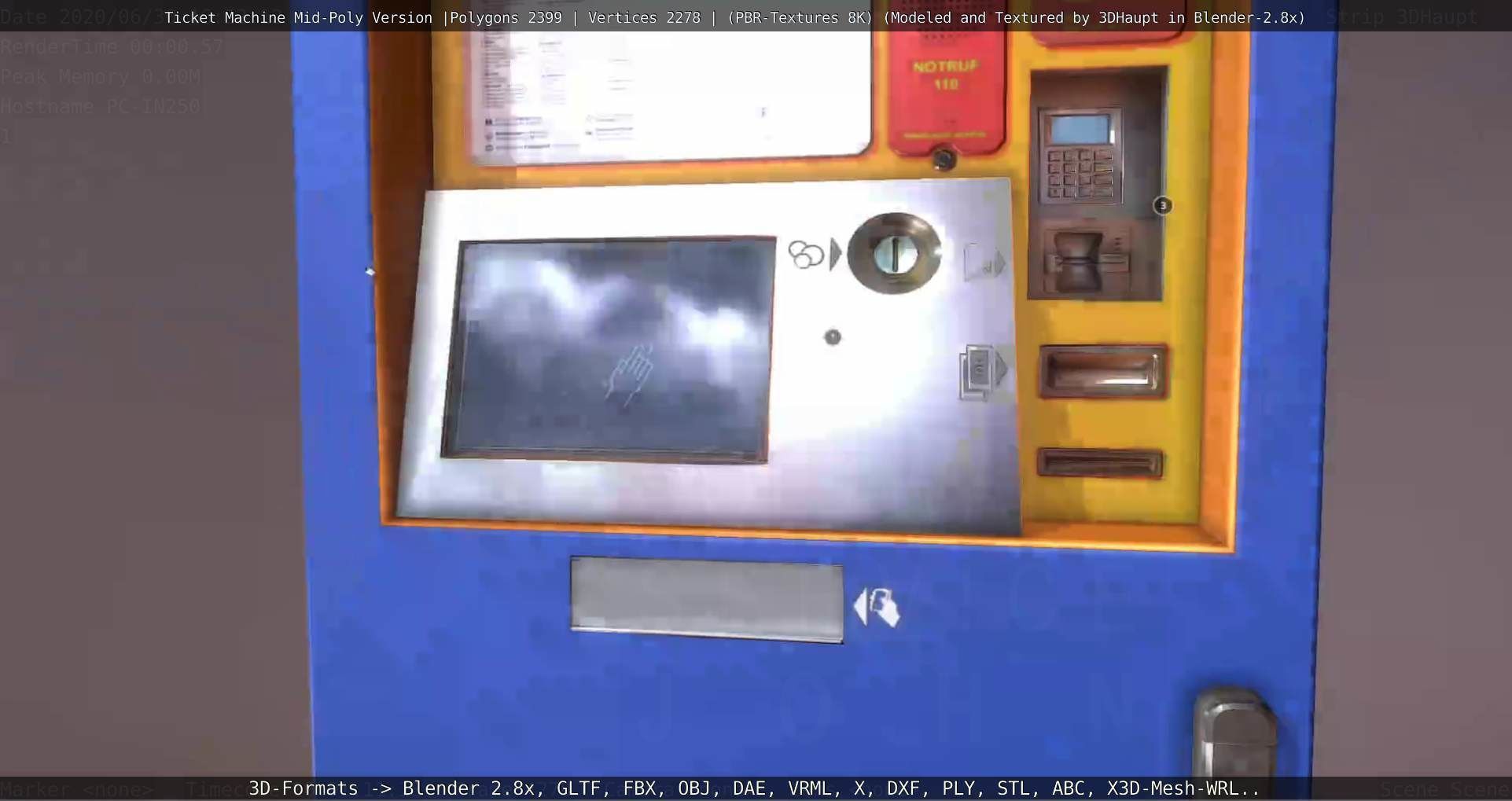 Mid-Poly Ticket Machine Low-poly 3D model_18