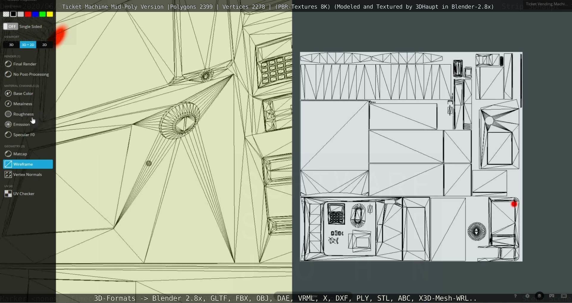 Mid-Poly Ticket Machine Low-poly 3D model_83