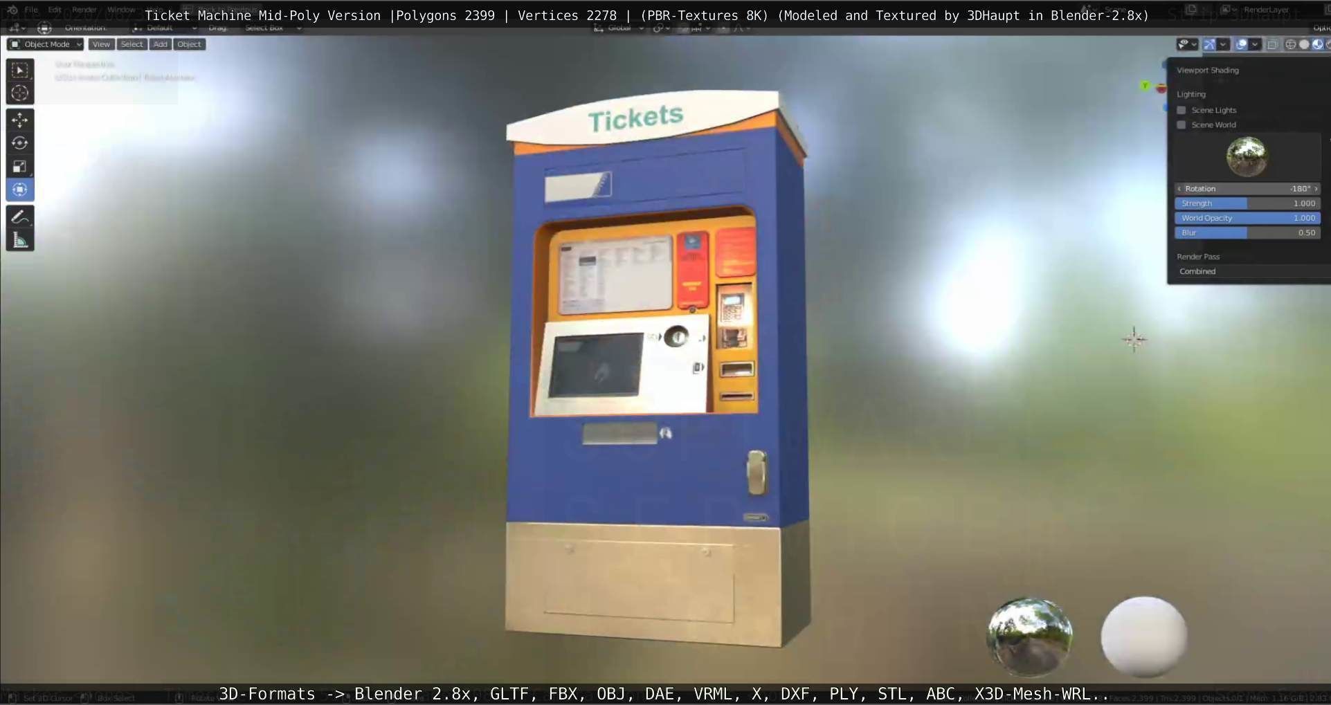Mid-Poly Ticket Machine Low-poly 3D model_132