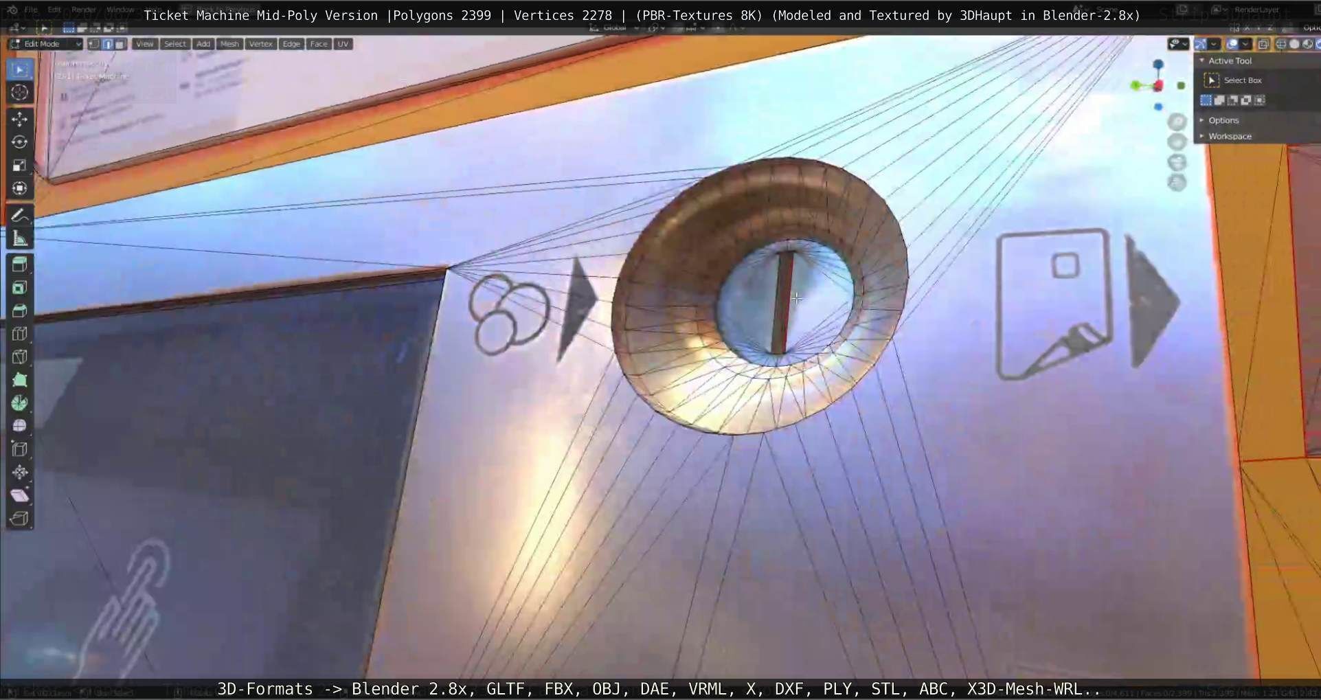 Mid-Poly Ticket Machine Low-poly 3D model_41