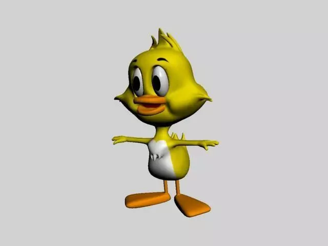 duckling cartoon duck Low-poly 3D model