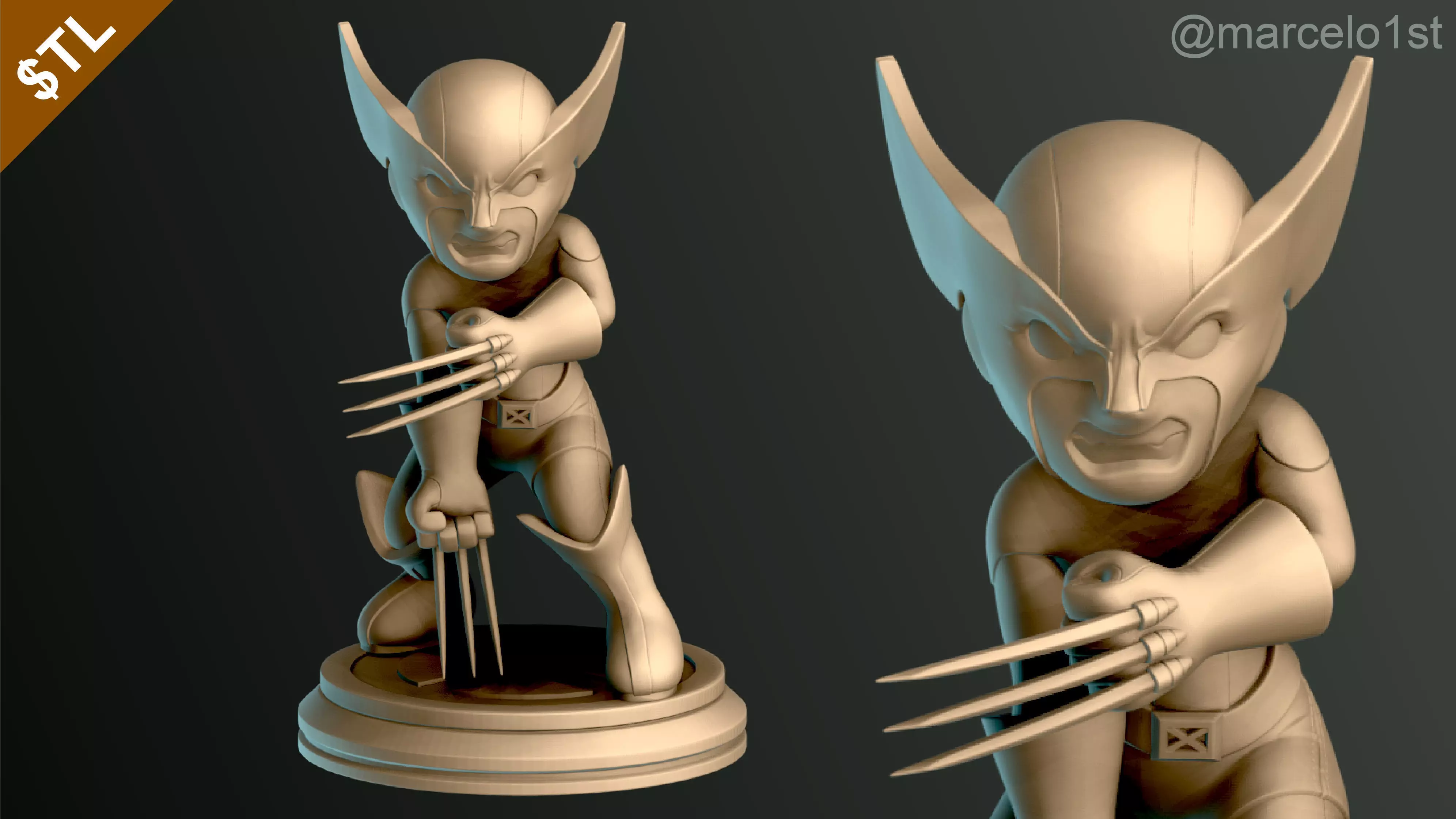 SIMPLE - Brown Wolverine 3D print model
