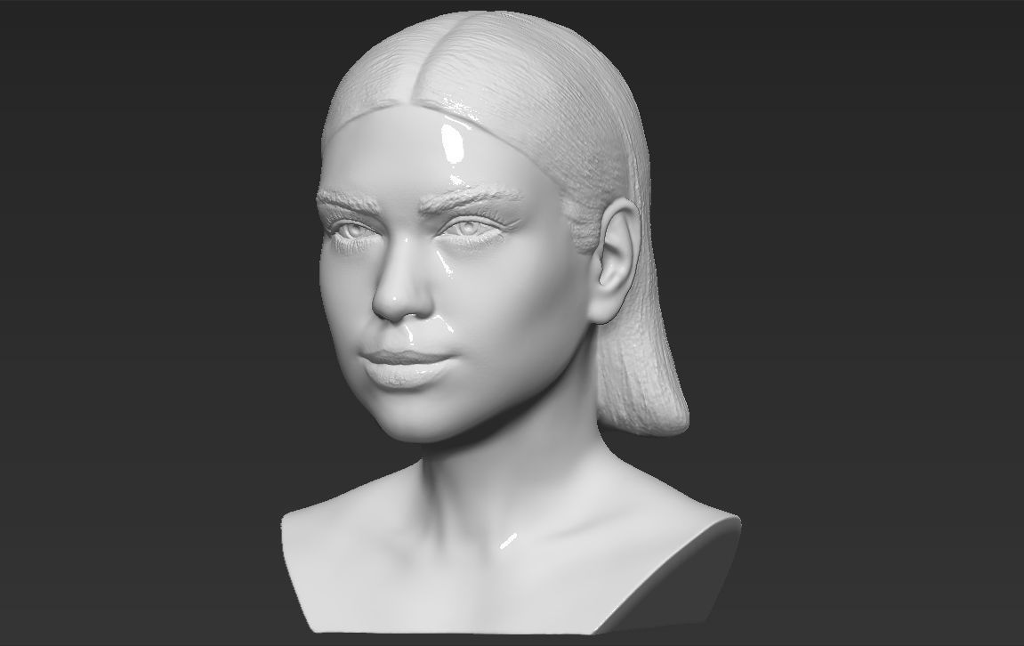 Dua Lipa bust 3D printing ready stl obj formats 3D print model_2