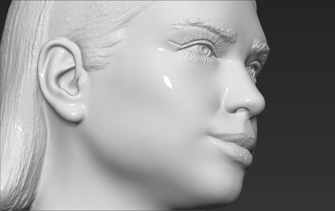 Dua Lipa bust 3D printing ready stl obj formats 3D print model_20