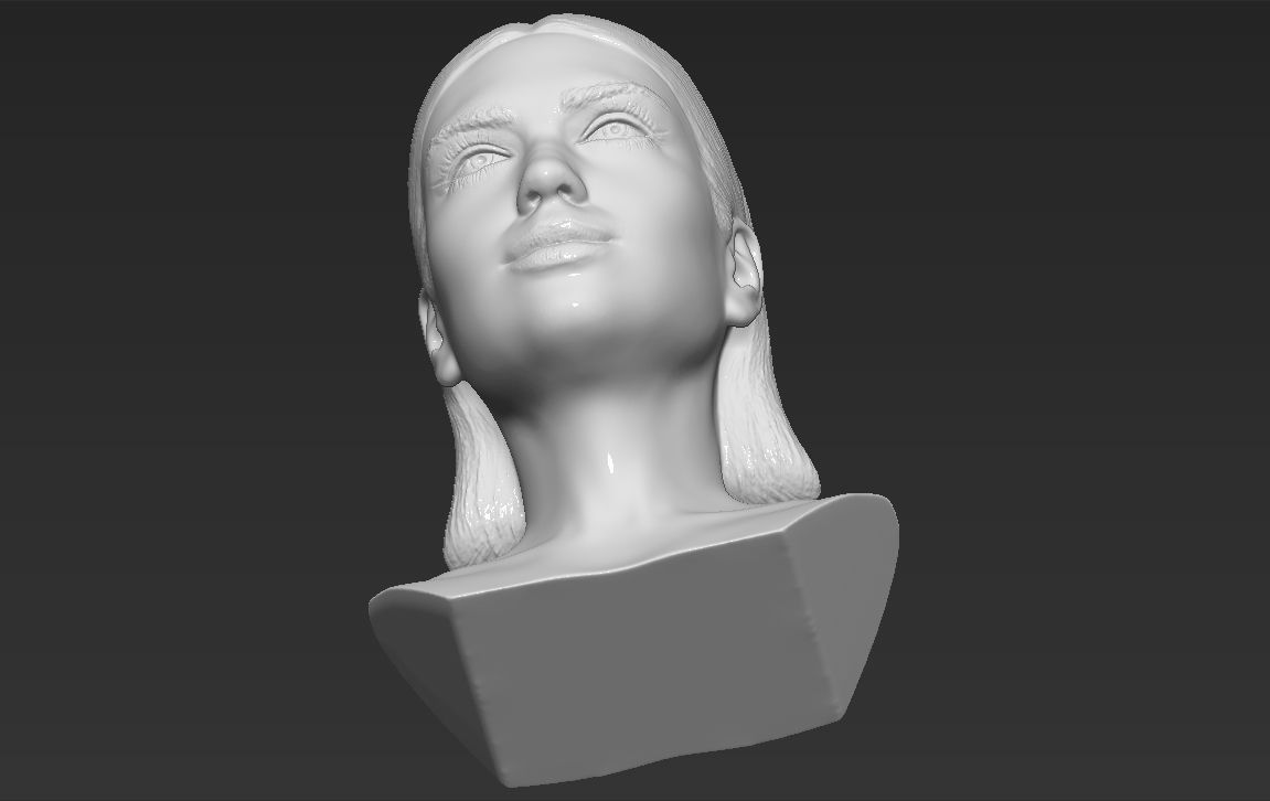 Dua Lipa bust 3D printing ready stl obj formats 3D print model_22