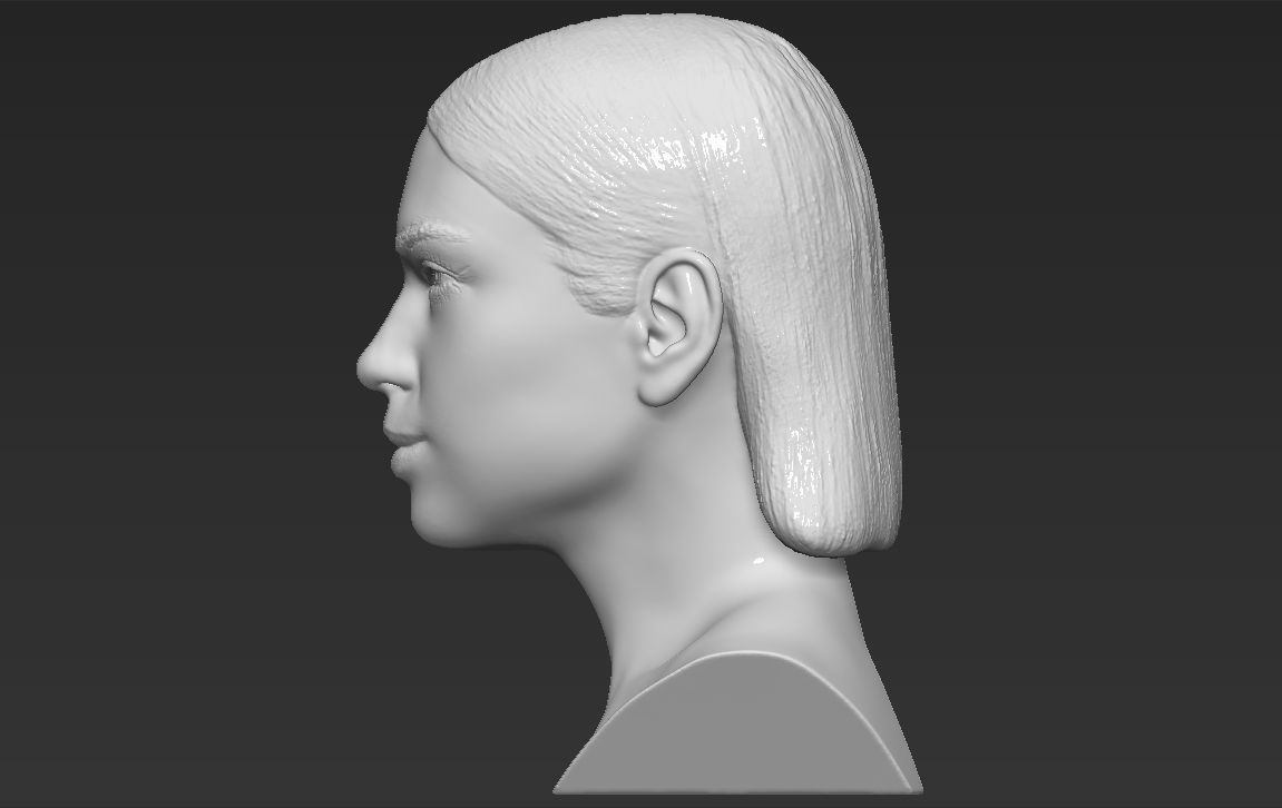 Dua Lipa bust 3D printing ready stl obj formats 3D print model_5