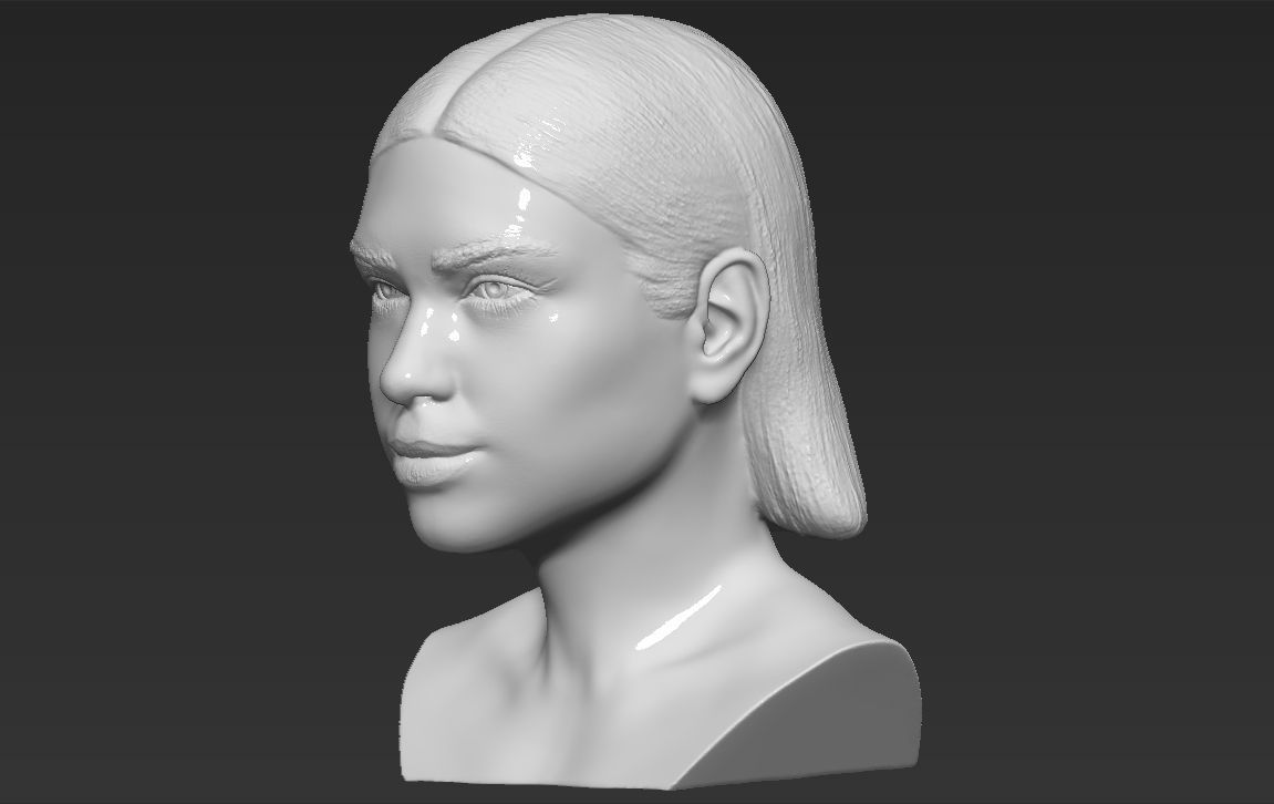 Dua Lipa bust 3D printing ready stl obj formats 3D print model_3