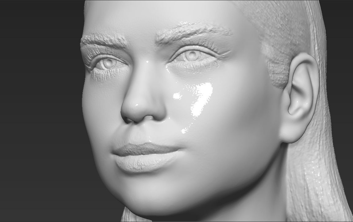 Dua Lipa bust 3D printing ready stl obj formats 3D print model_19