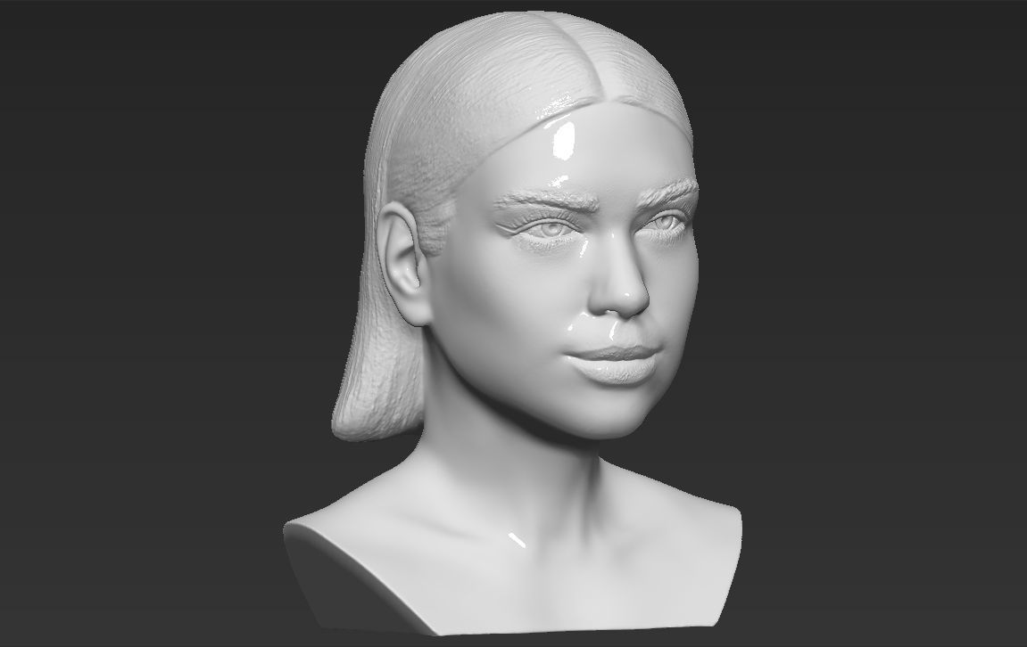 Dua Lipa bust 3D printing ready stl obj formats 3D print model_11