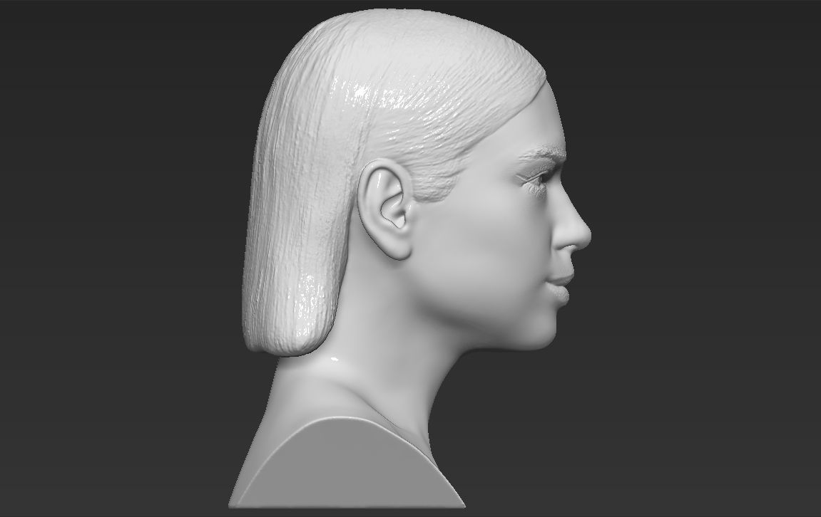 Dua Lipa bust 3D printing ready stl obj formats 3D print model_9