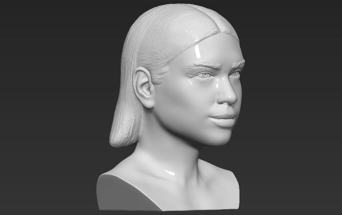 Dua Lipa bust 3D printing ready stl obj formats 3D print model_10