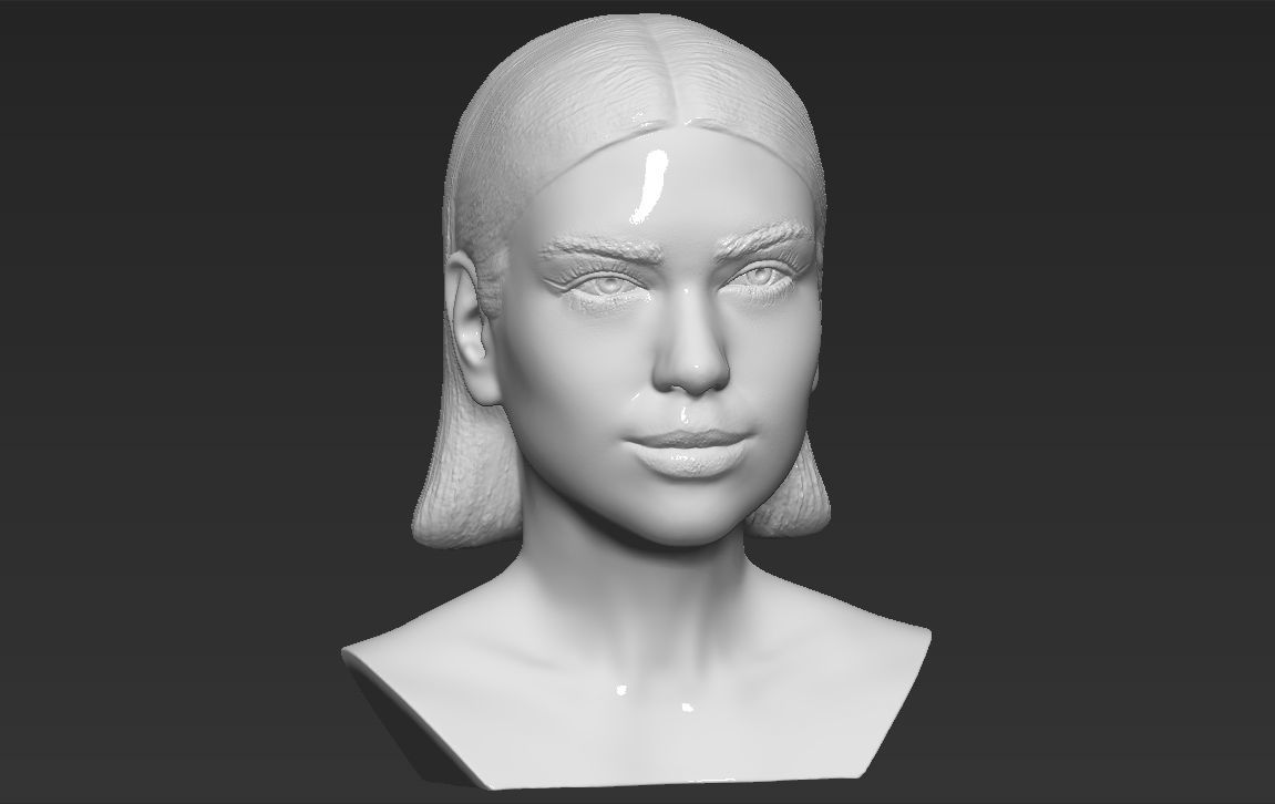 Dua Lipa bust 3D printing ready stl obj formats 3D print model_12