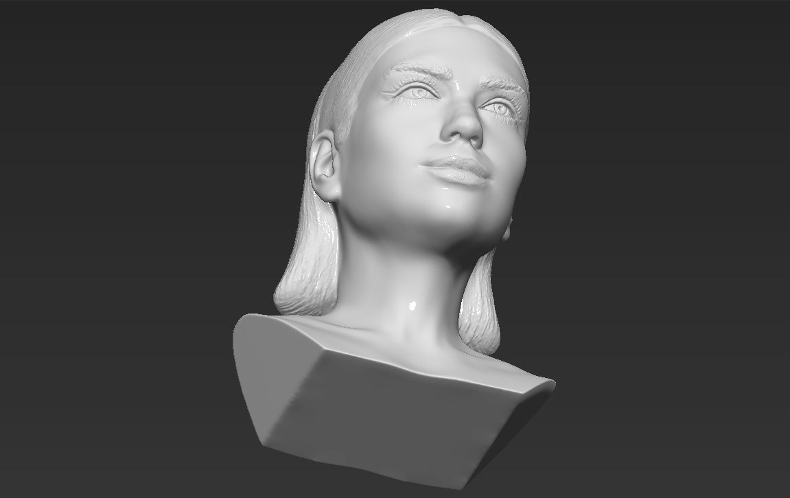 Dua Lipa bust 3D printing ready stl obj formats 3D print model_21