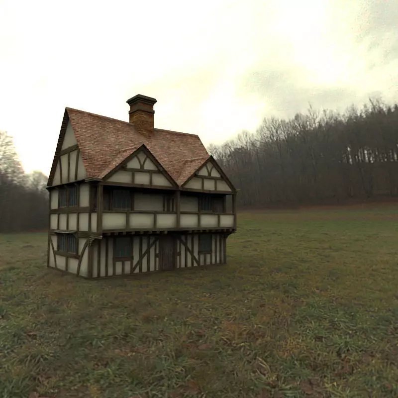 Veranda old tudor style house 3D model