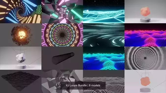 VJ Loops Bundle 3D Model Collection