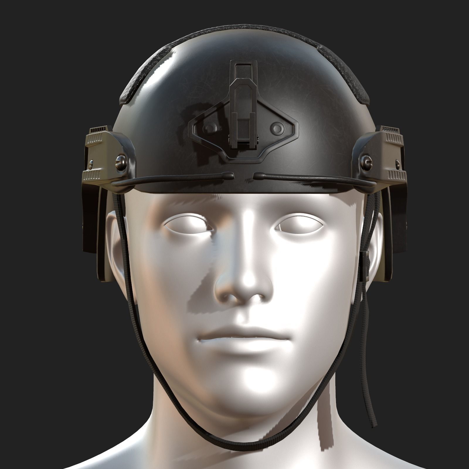 Helmet military combat soldier armor Low-poly 3D model_4