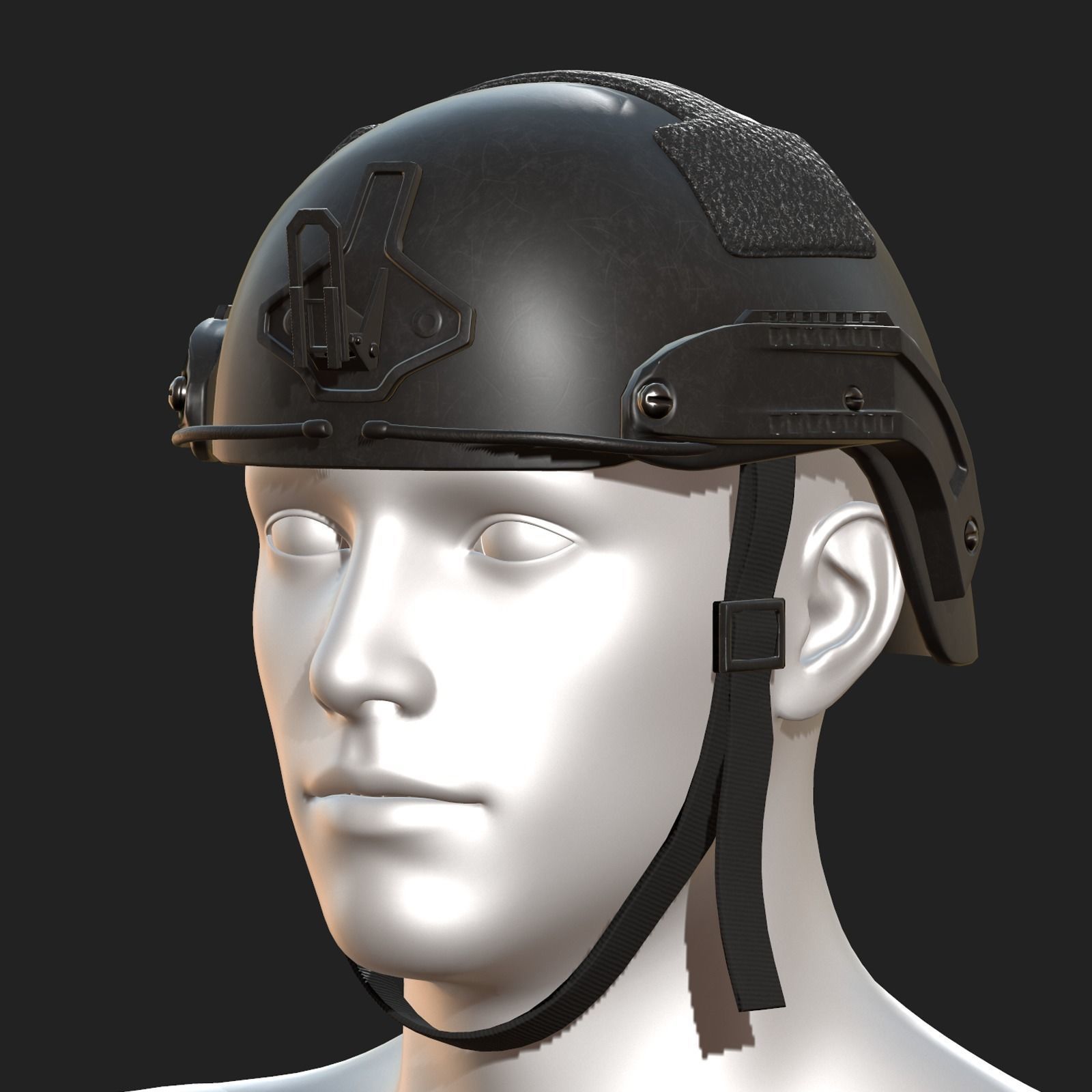 Helmet military combat soldier armor Low-poly 3D model_8
