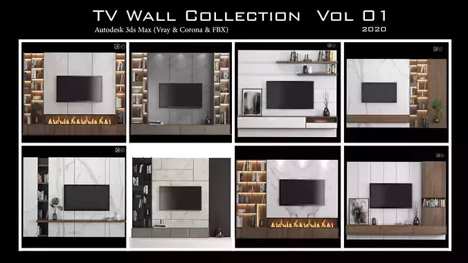TV Wall Collection  Vol 01 3D model