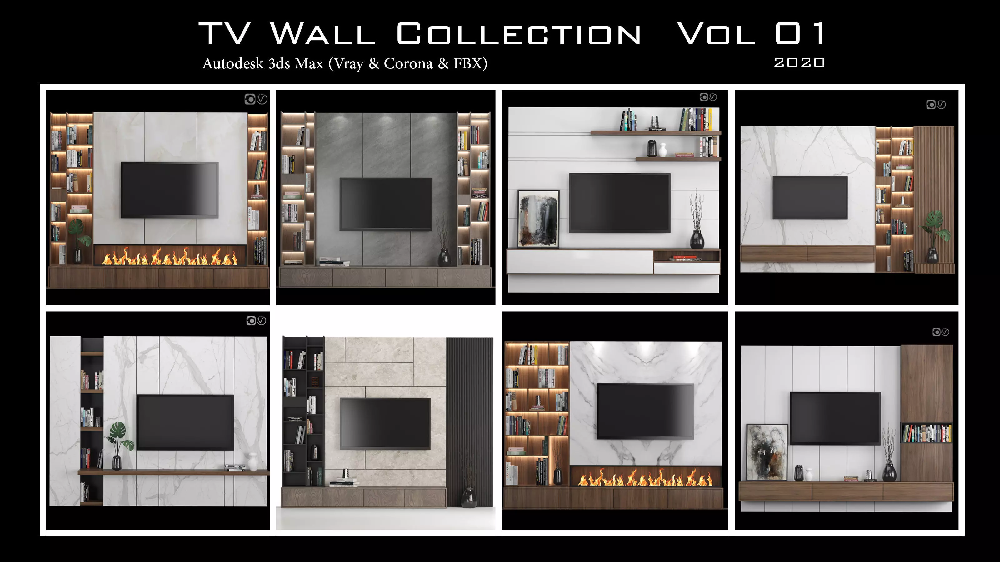 TV Wall Collection Vol 01 3D model