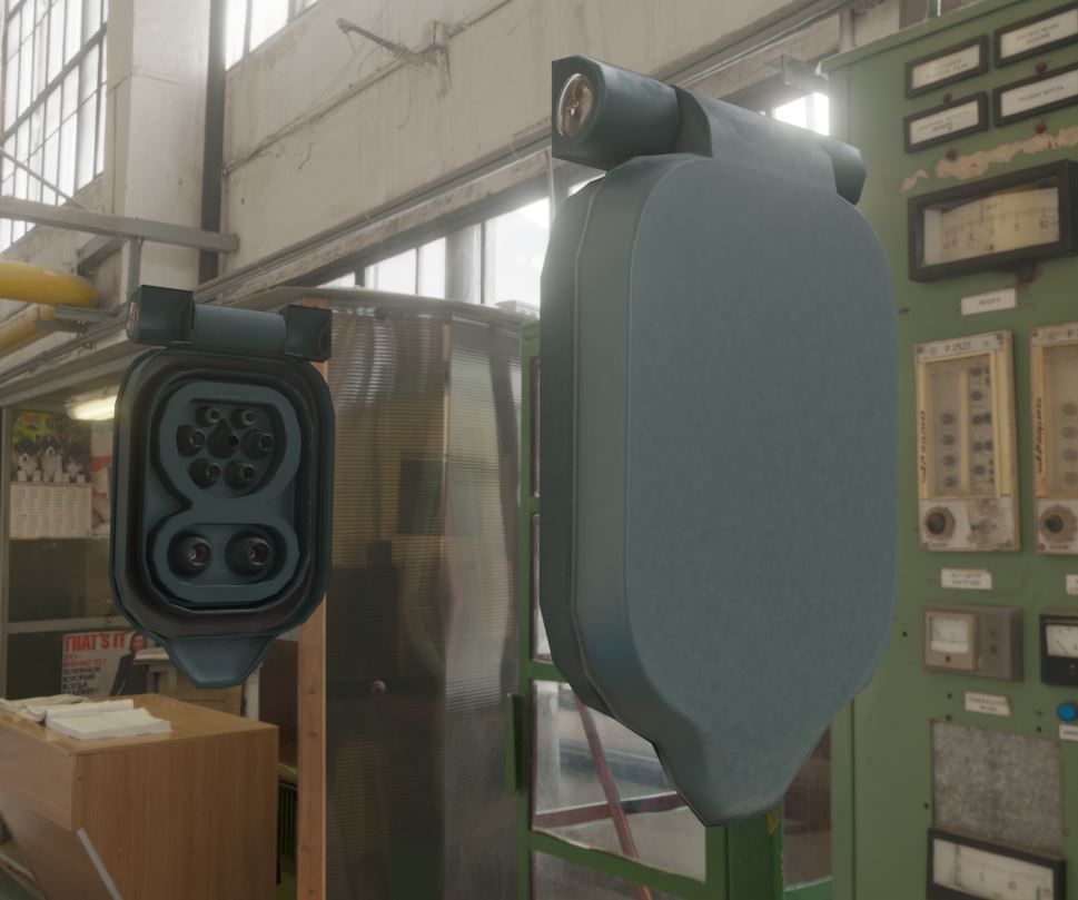 Electric Vehicle Charging Station 1  Low-poly 3D model_14