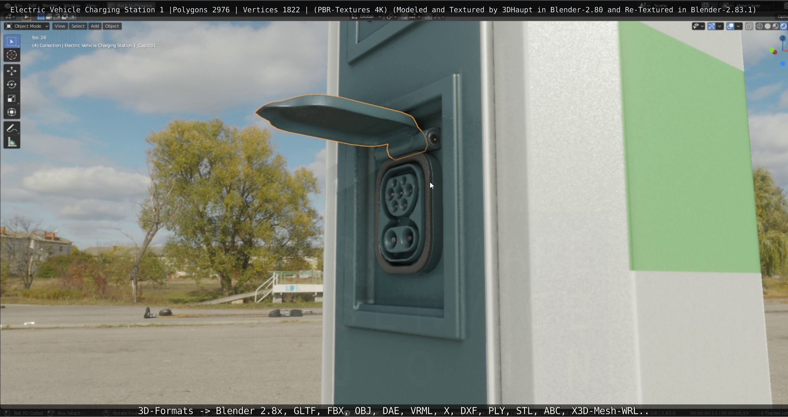 Electric Vehicle Charging Station 1  Low-poly 3D model_50