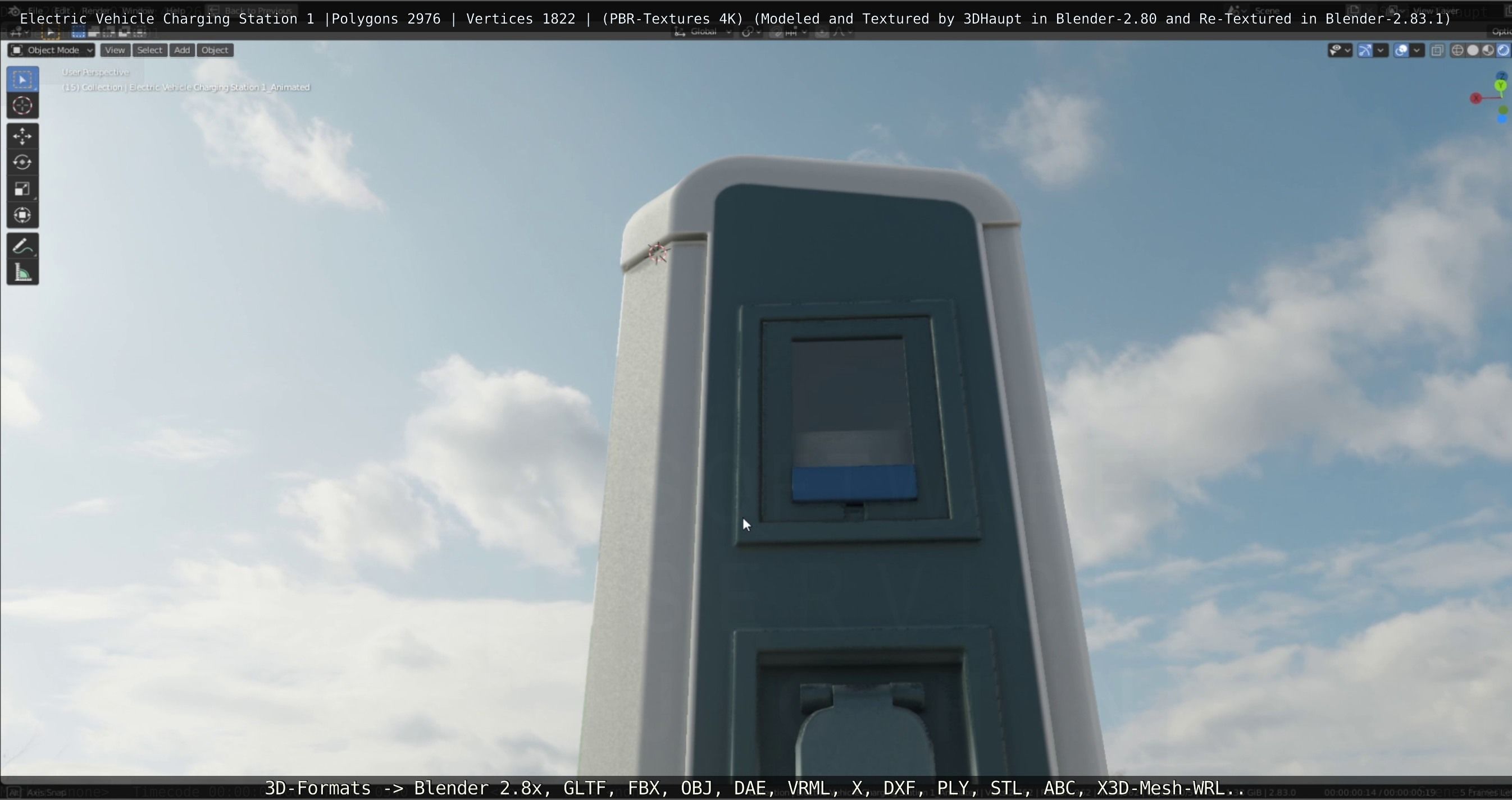 Electric Vehicle Charging Station 1  Low-poly 3D model_25