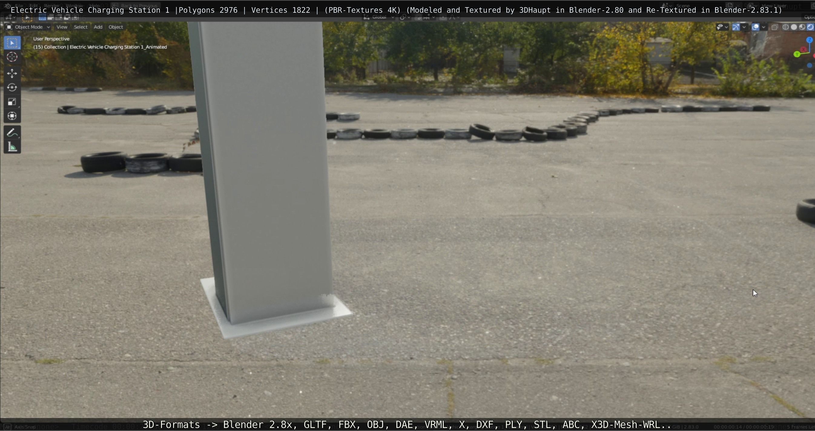 Electric Vehicle Charging Station 1  Low-poly 3D model_29