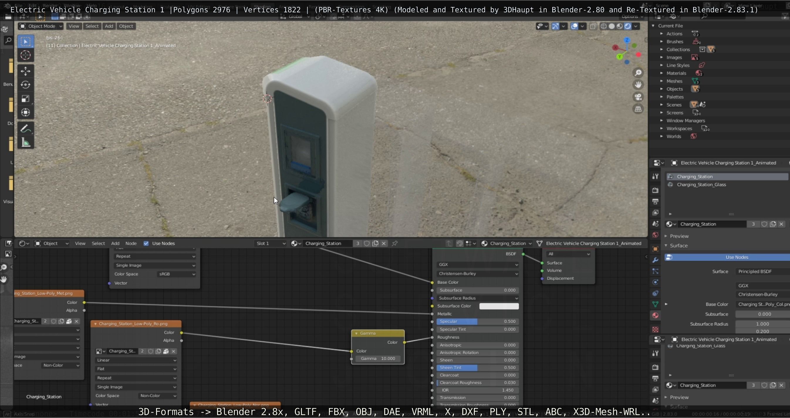 Electric Vehicle Charging Station 1  Low-poly 3D model_75