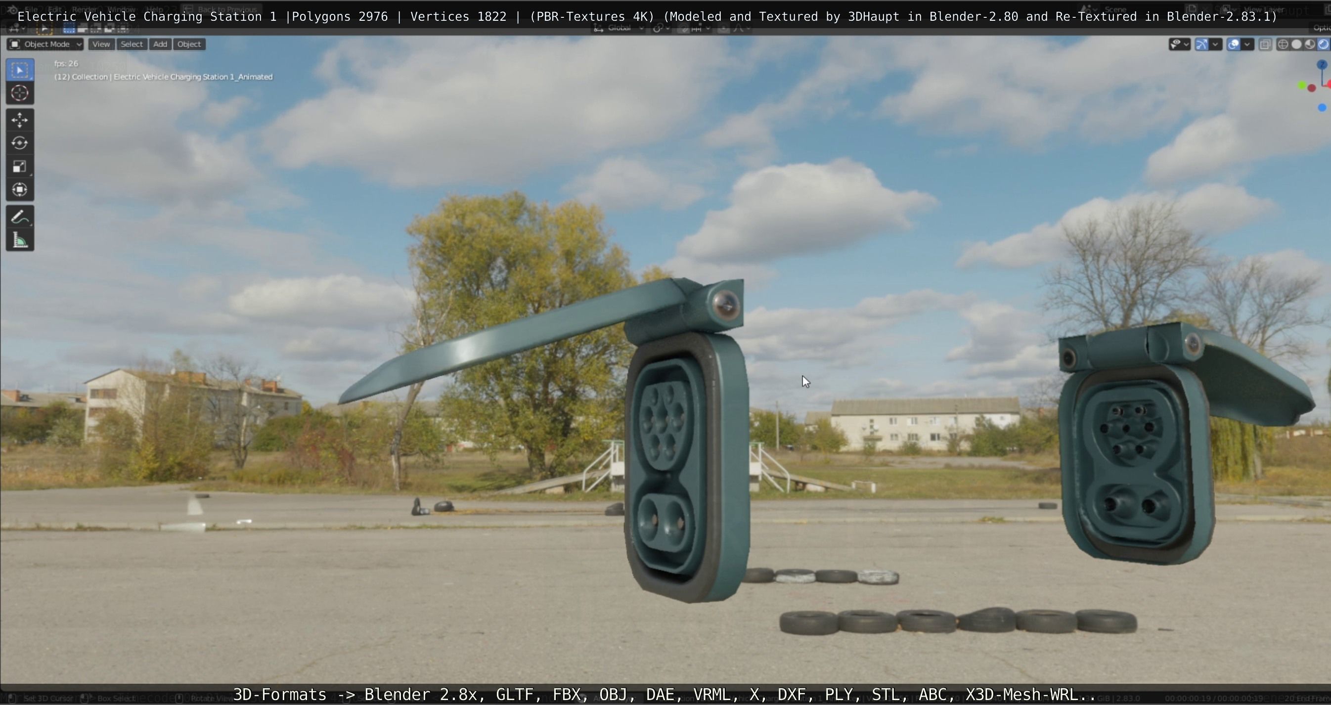 Electric Vehicle Charging Station 1  Low-poly 3D model_55